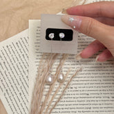 S925 Silver Long Zircon & Freshwater Pearl Drop Earrings